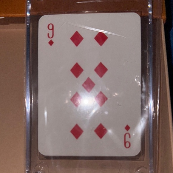 Red and White Nine of Diamonds authentic Christian Louboutin card in case - Picture 2 of 5